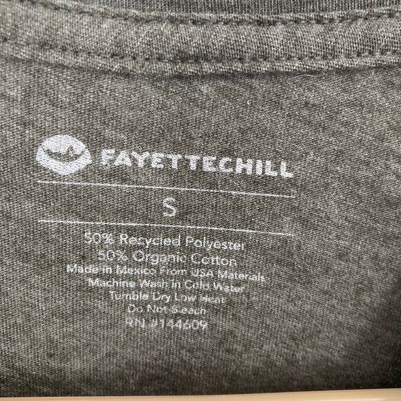 Fayettechill Organic Cotton Moss Green Graphic Hiking Casual Tee Size Small - Picture 5 of 8